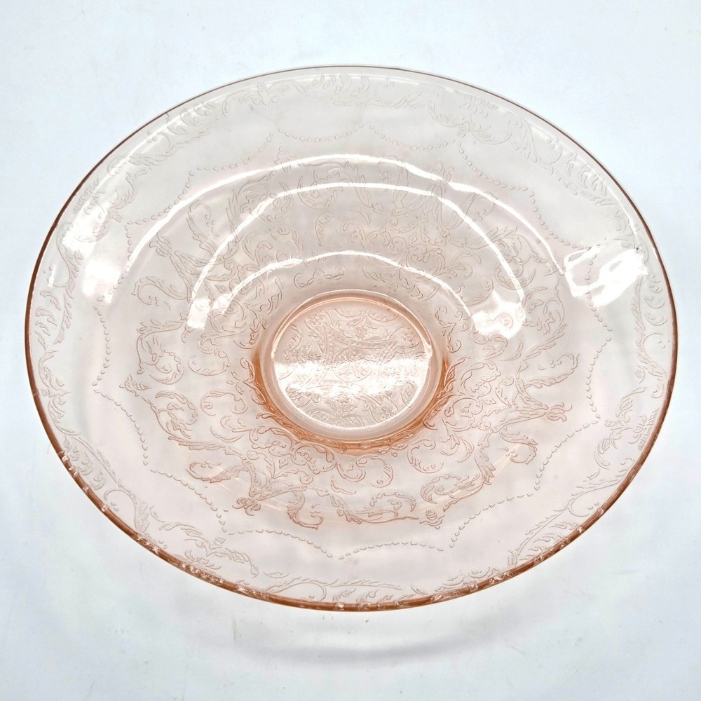 Federal Glass Madrid Pattern Pink Depression‎ Glass Console Bowl  1930s VINTAGE